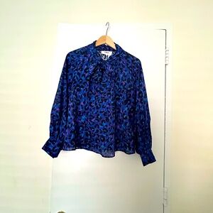 BA&SH multicolor pussybow top